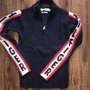 Tommy Hilfiger quarter zip top sweater graphic